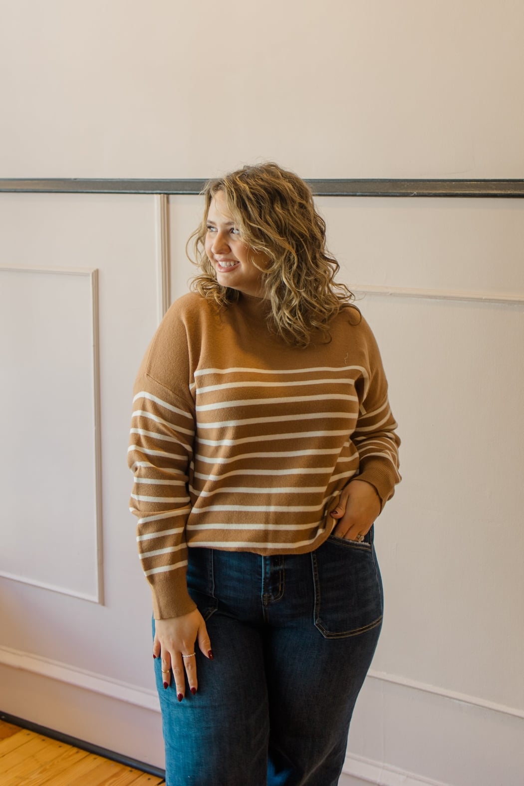 Striped Knit Pullover Sweater