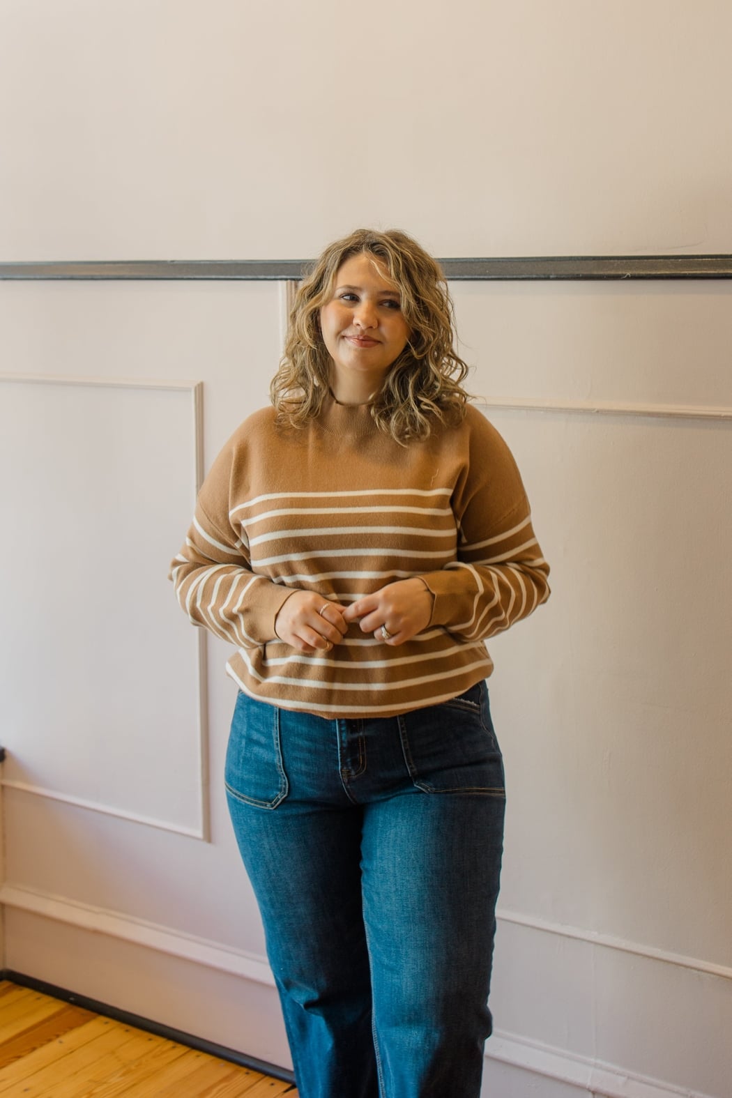 Striped Knit Pullover Sweater