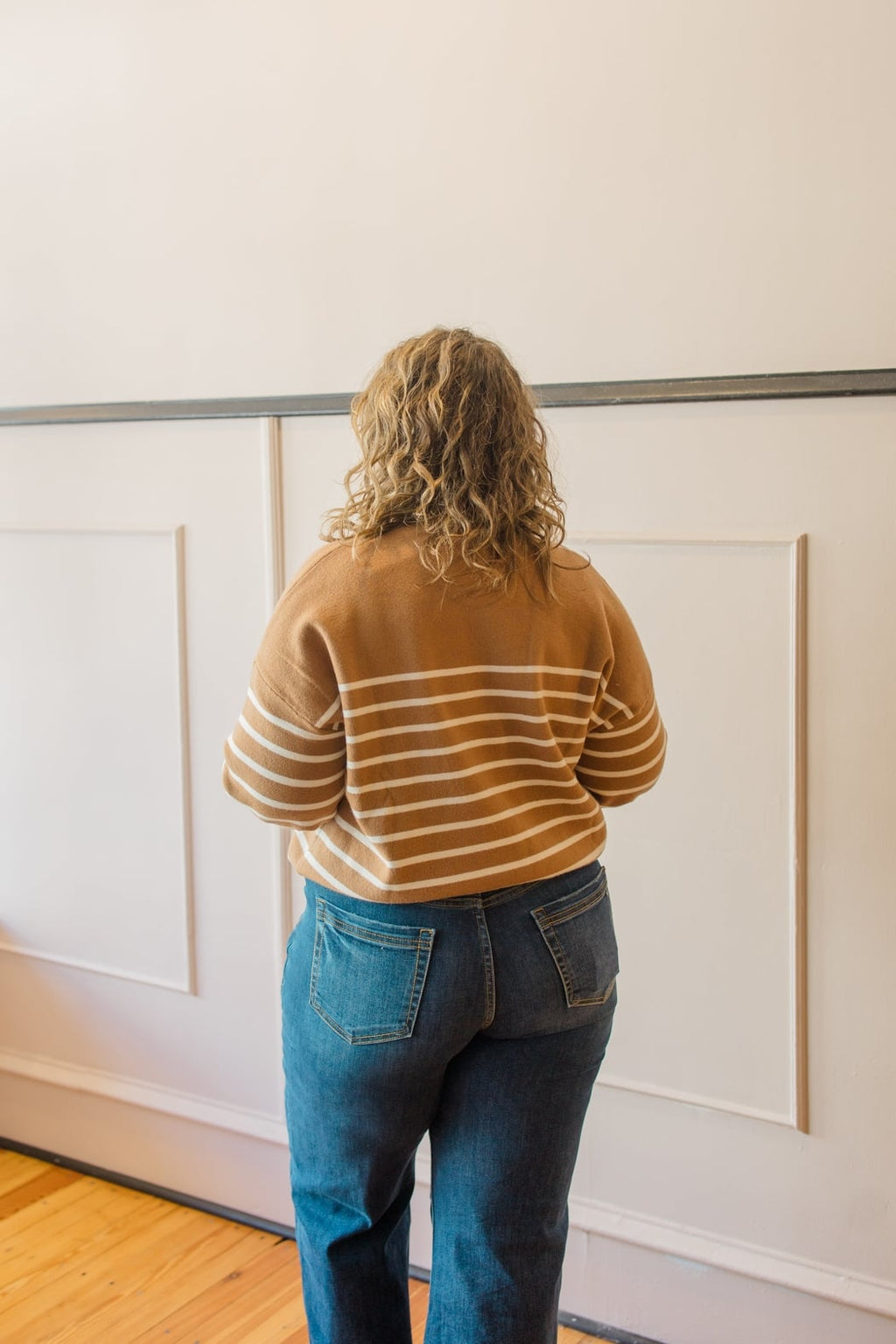 Striped Knit Pullover Sweater