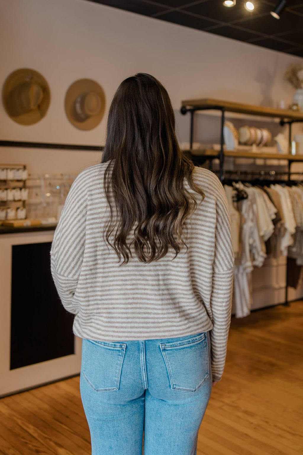 Striped Raw Edge Knit Cardigan