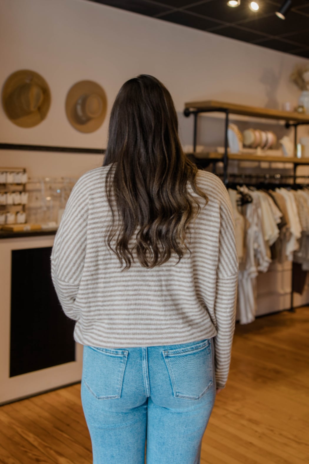 Striped Raw Edge Knit Cardigan