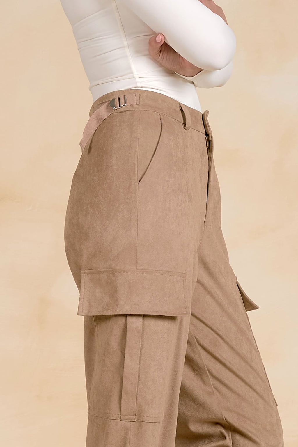 Suede Cargo Pants