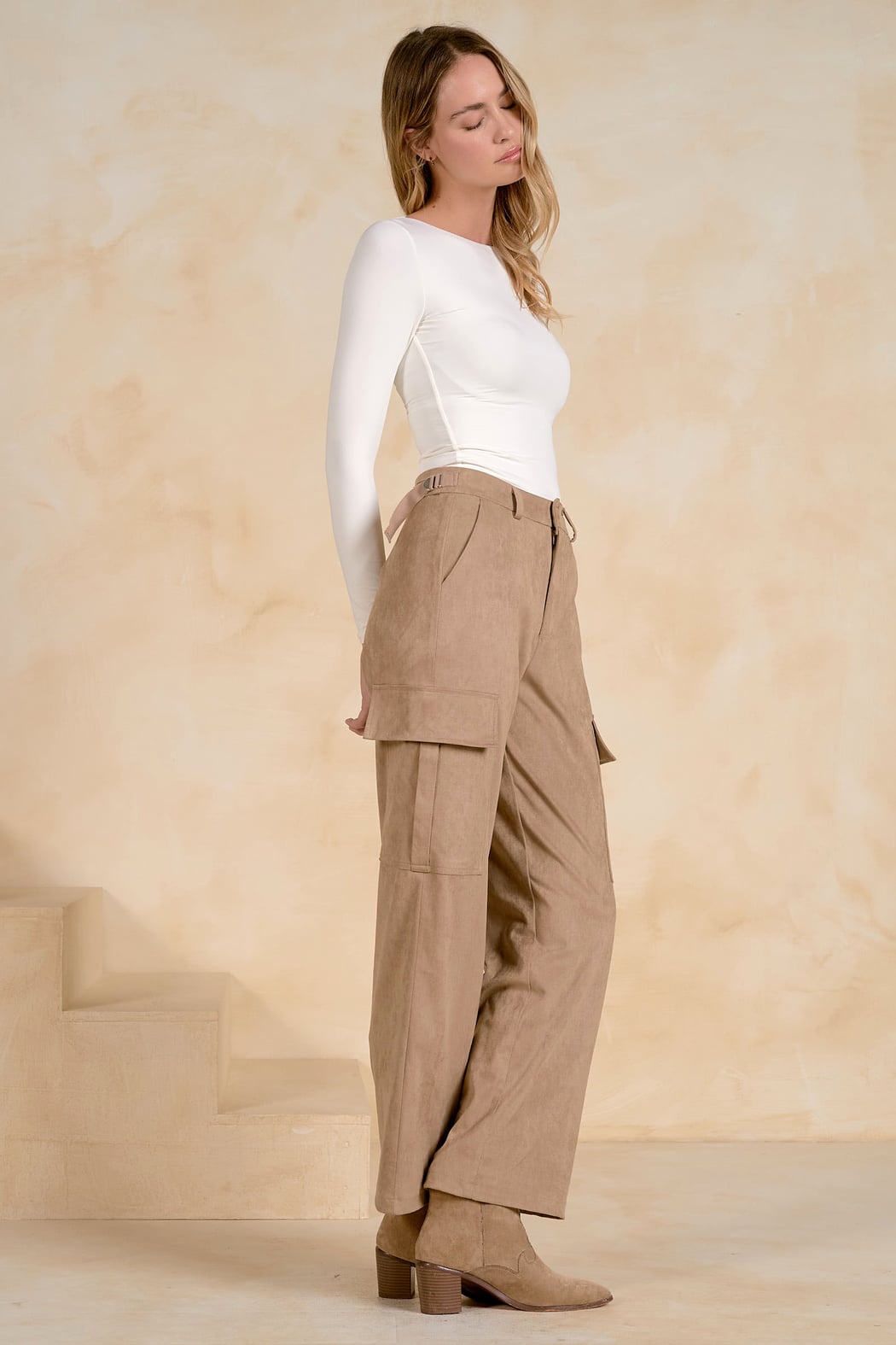 Suede Cargo Pants
