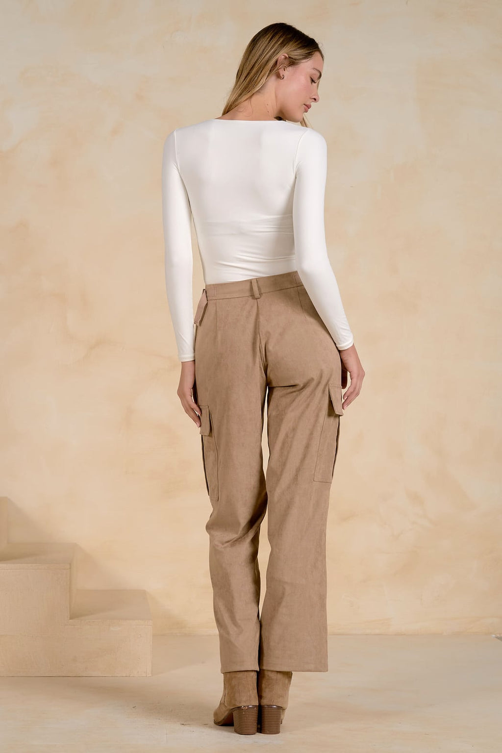 Suede Cargo Pants