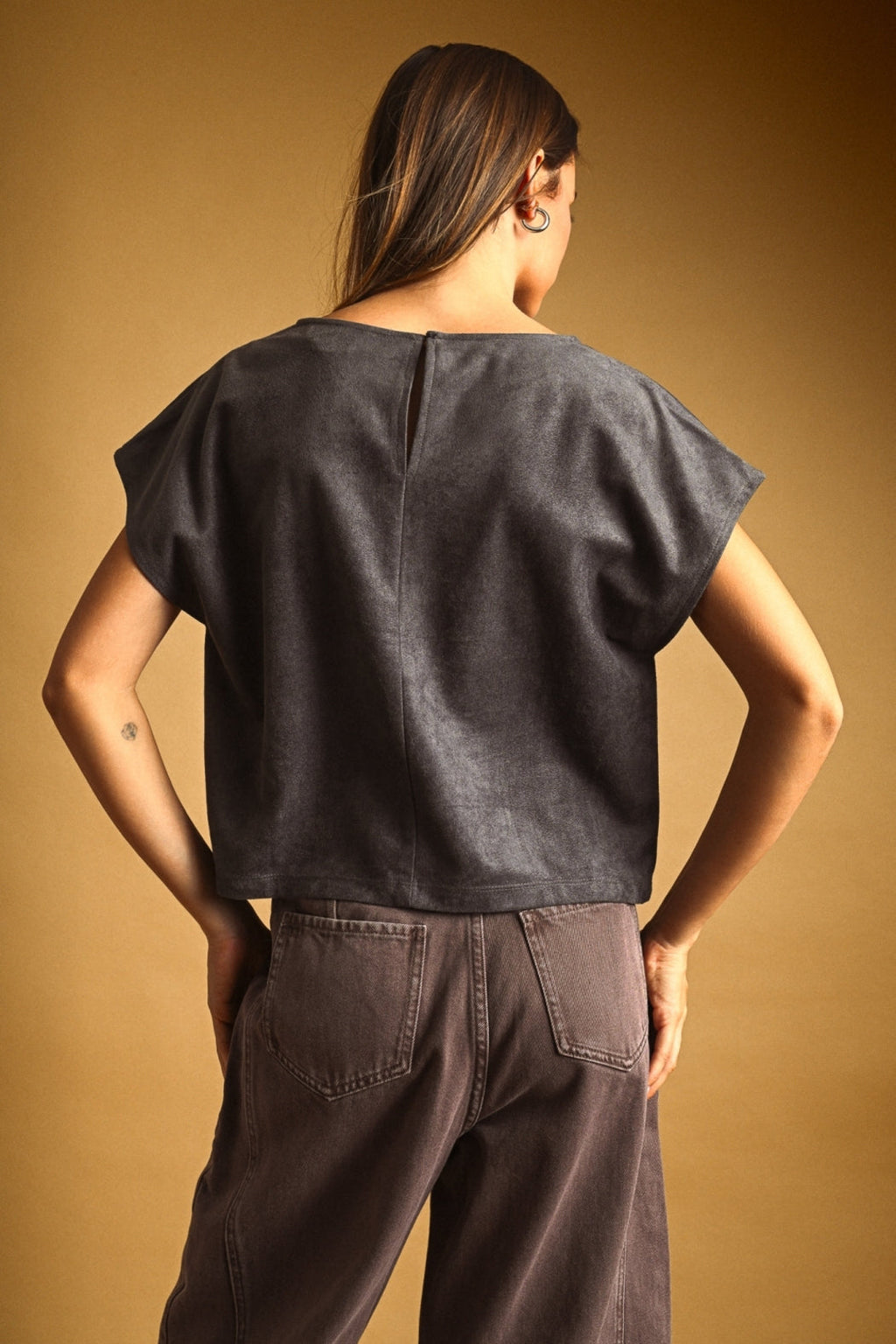 Suede Crop Top