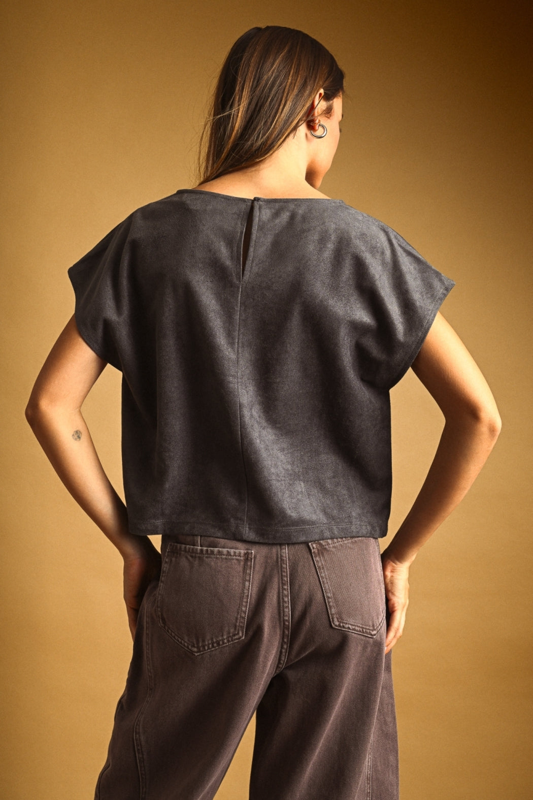 Suede Crop Top