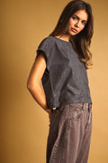 Suede Crop Top