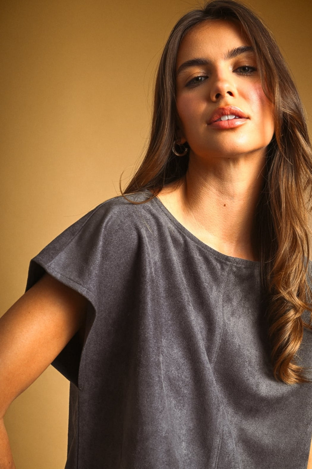 Suede Crop Top