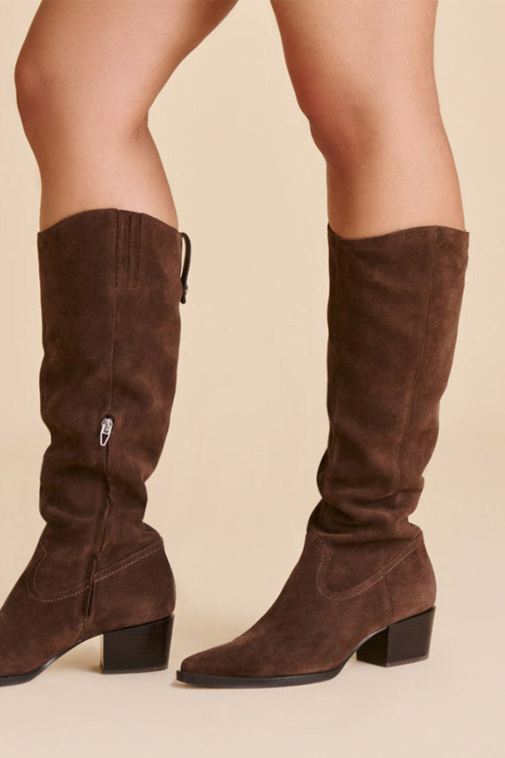 TALL BROWN SUEDE BOOT