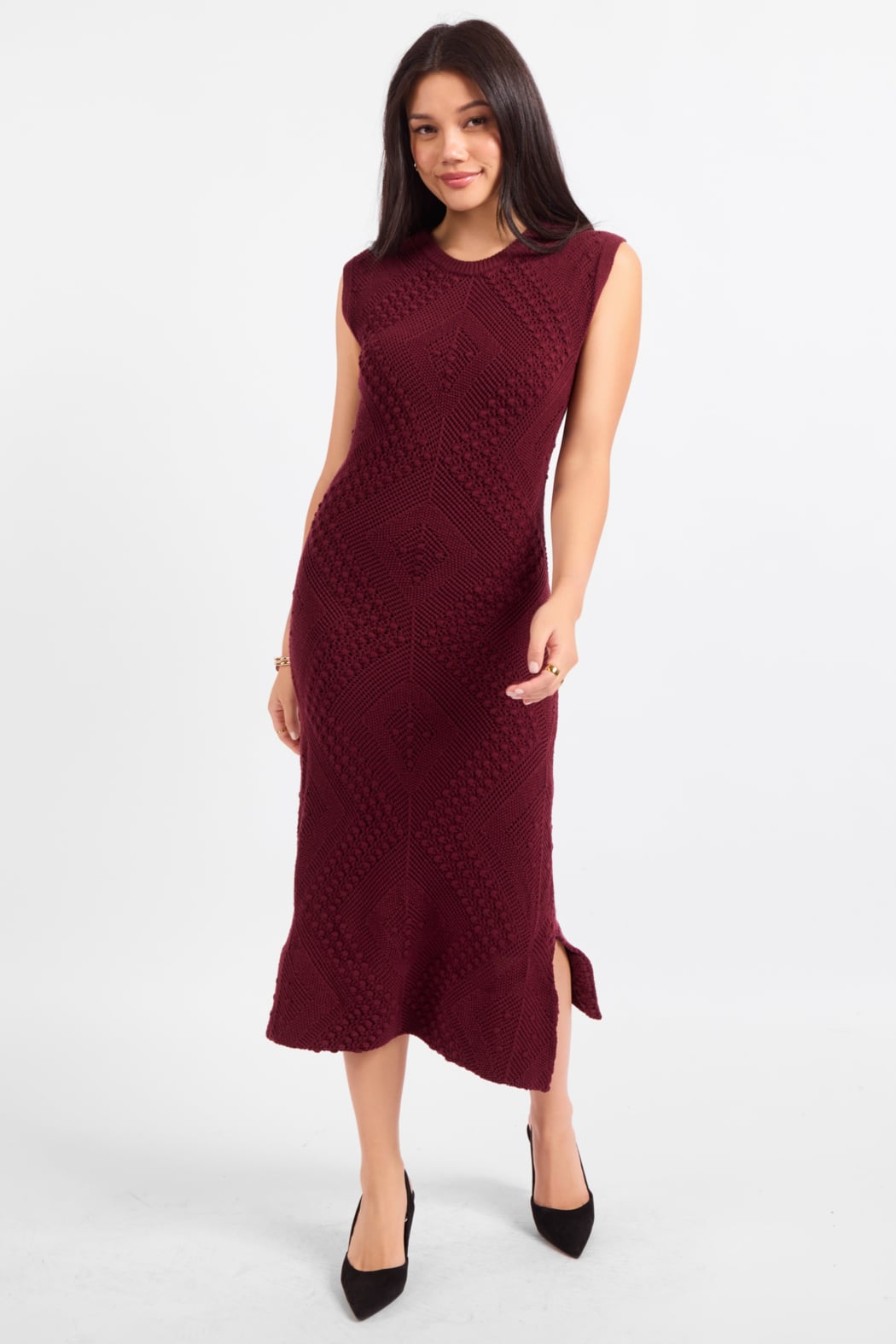 Taryn Midi Dress in Burgundy