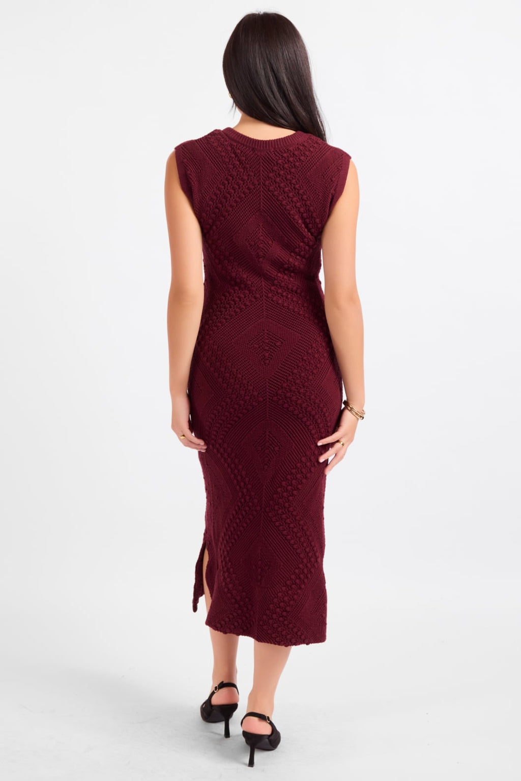 Taryn Midi Dress in Burgundy