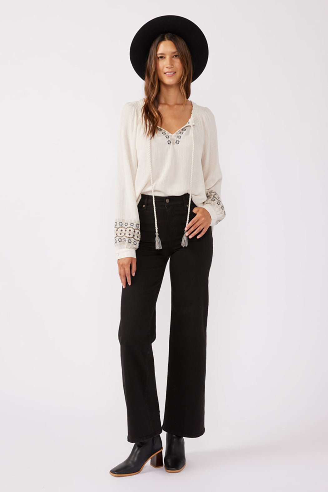 Tassel Tie Boho Blouse
