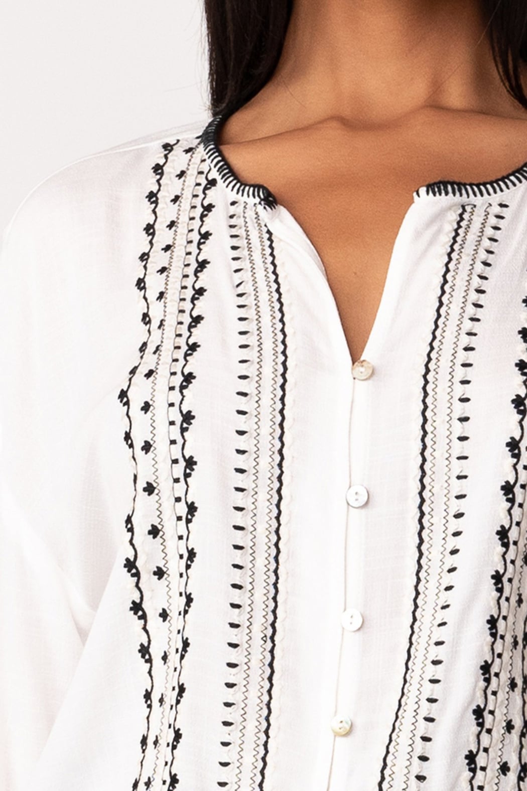 Tie-Hem Button Front Blouse