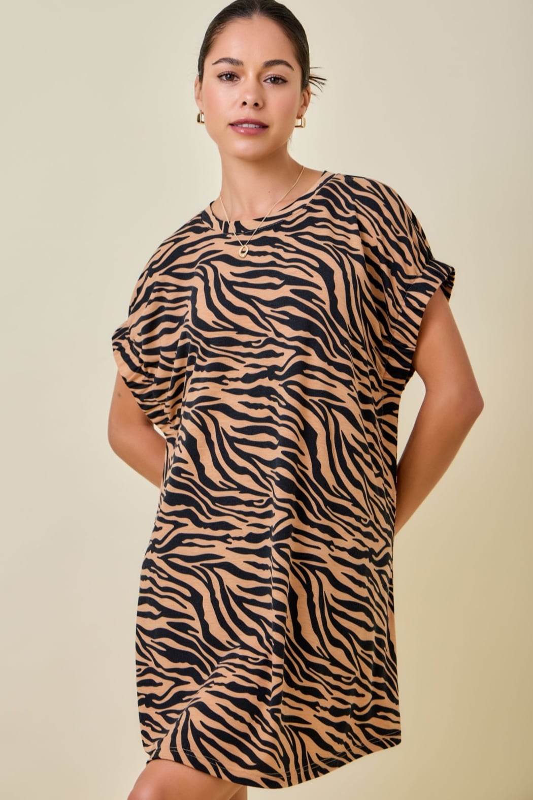 Tiger Print Mini T-Shirt Dress