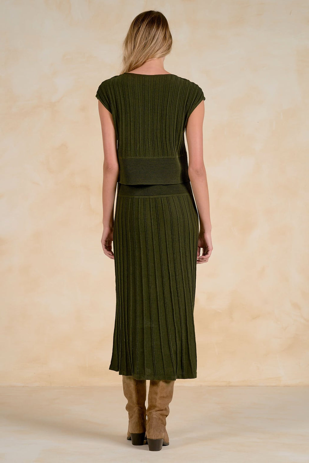 TWO-PIECE CAP SLEEVE MIDI DRESS