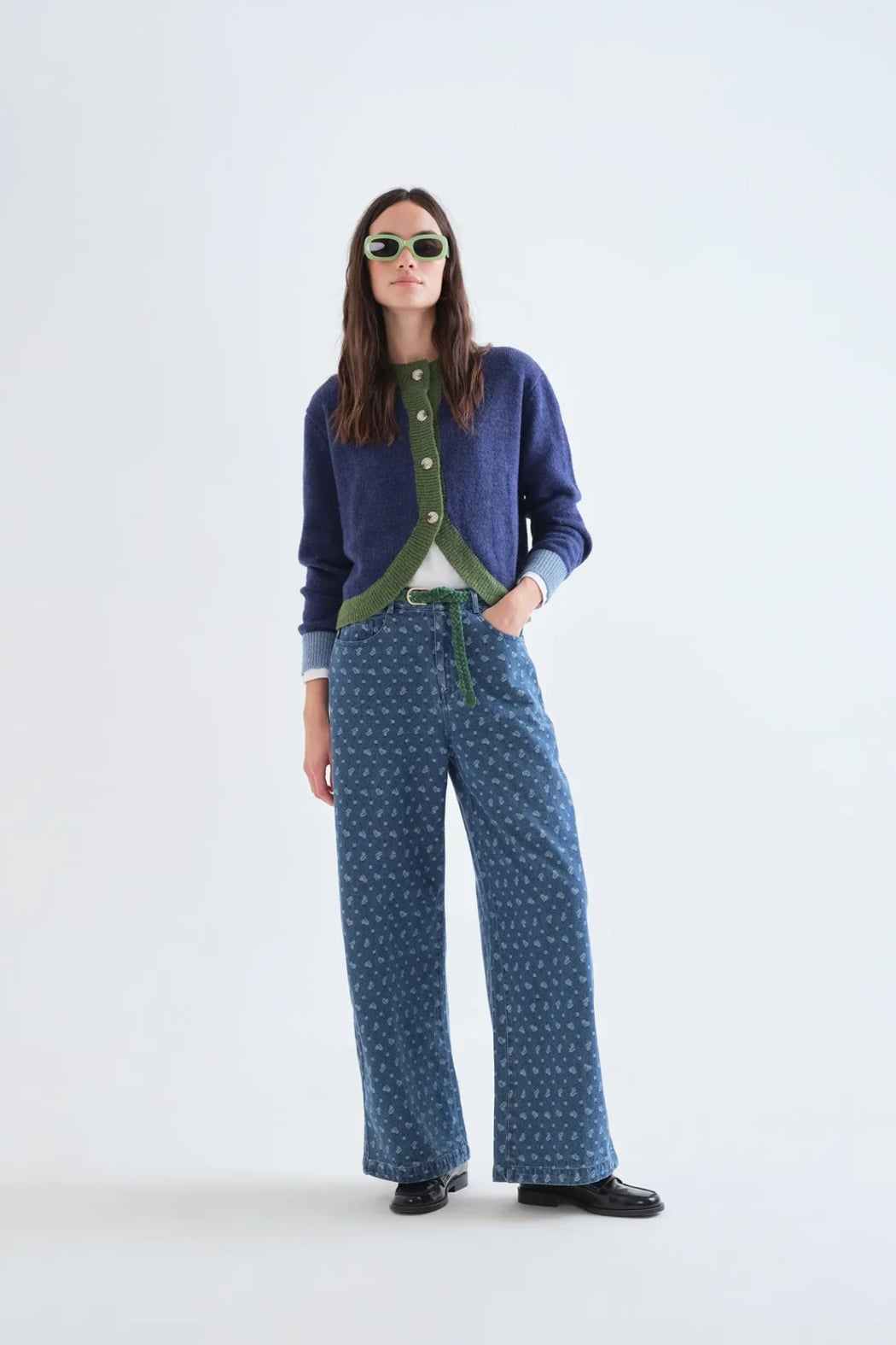 Two-Tone Knit Cardigan