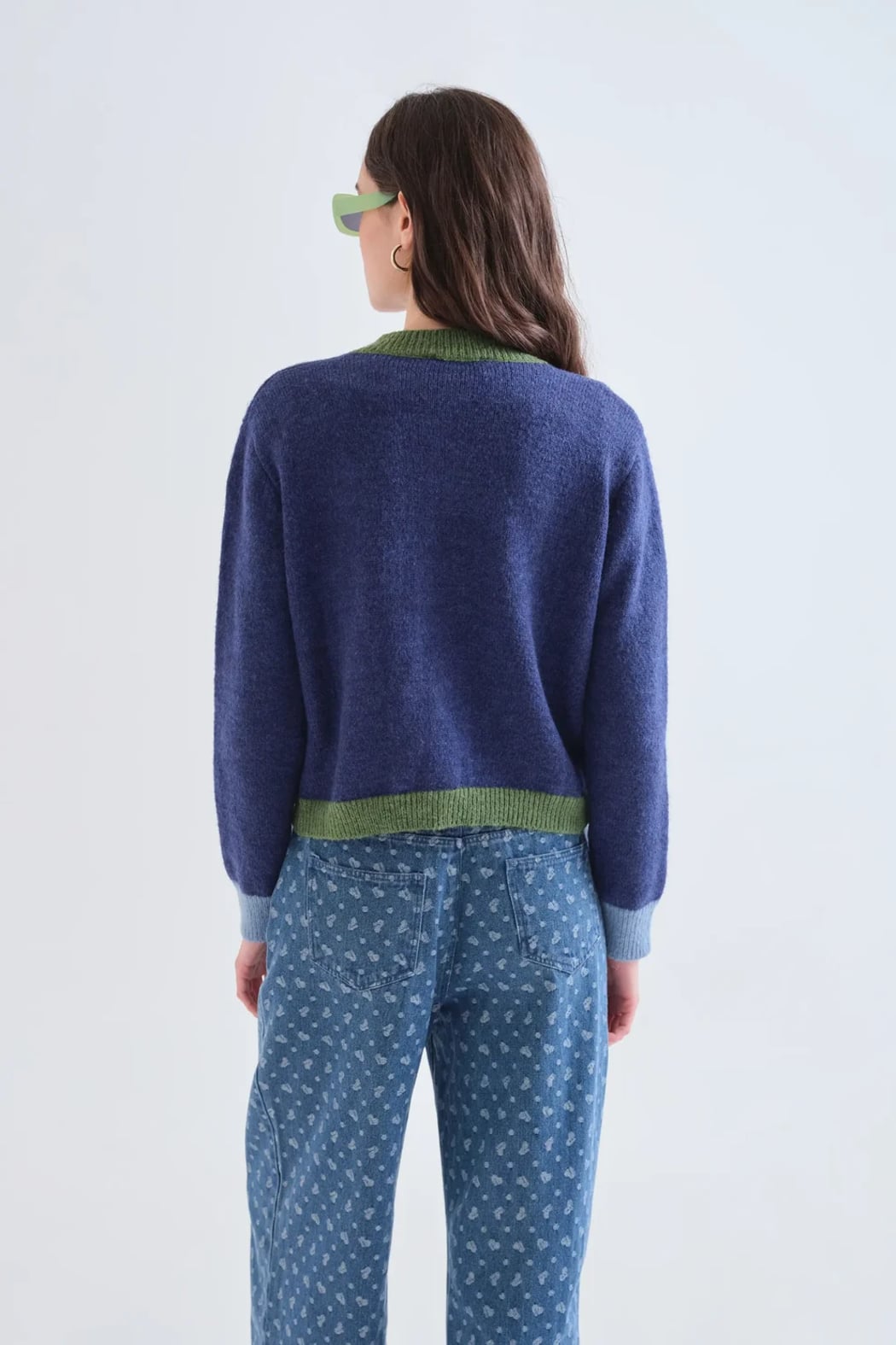 Two-Tone Knit Cardigan