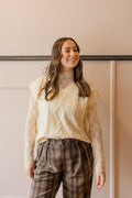 V-Neck Cable Knit Sweater Vest