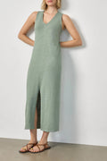 V Neck Seamed Maxi Dress