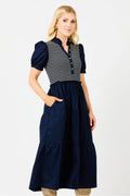 Vanessa Dress - Navy Stripe