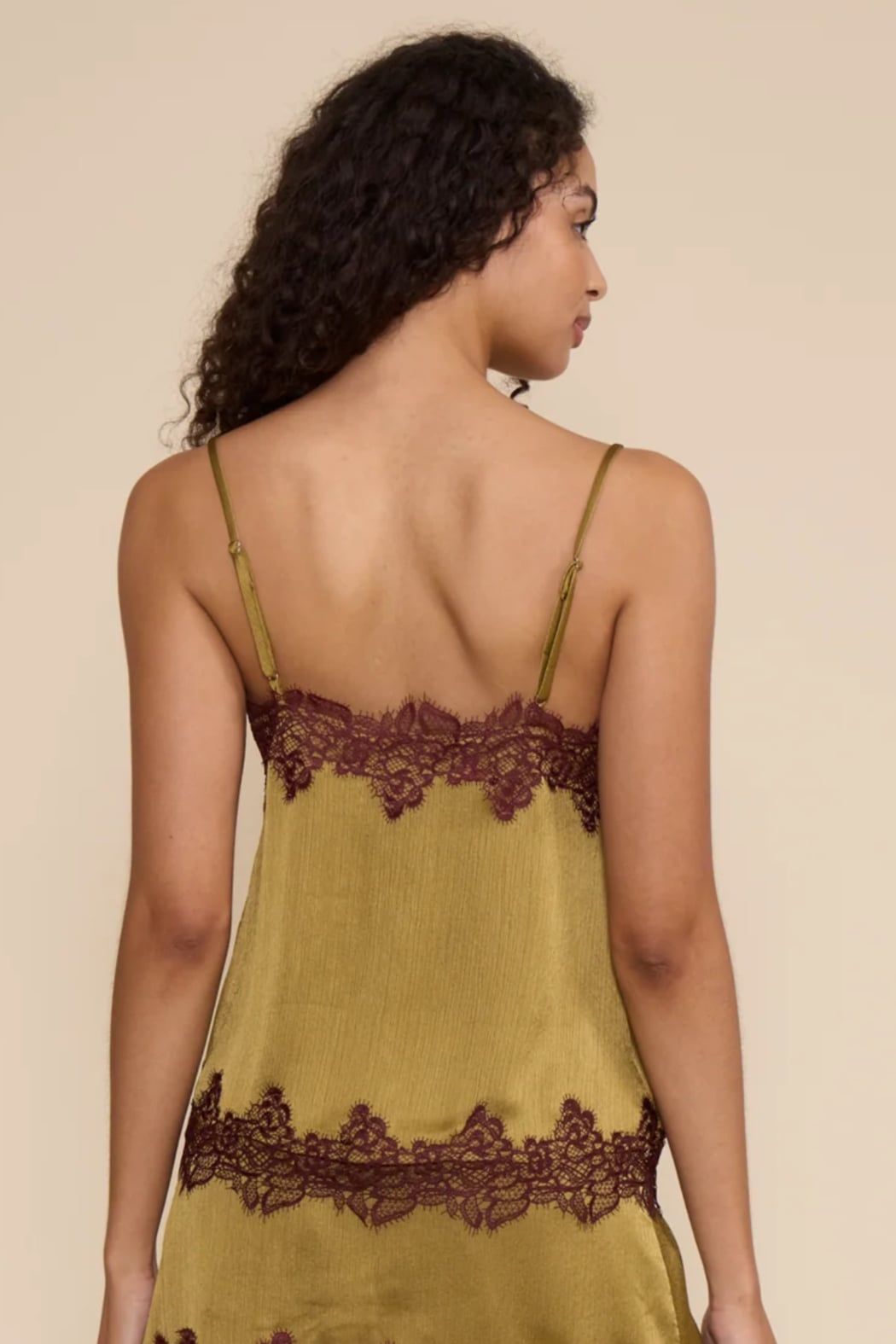 Vanessa Satin Lace Trim Top