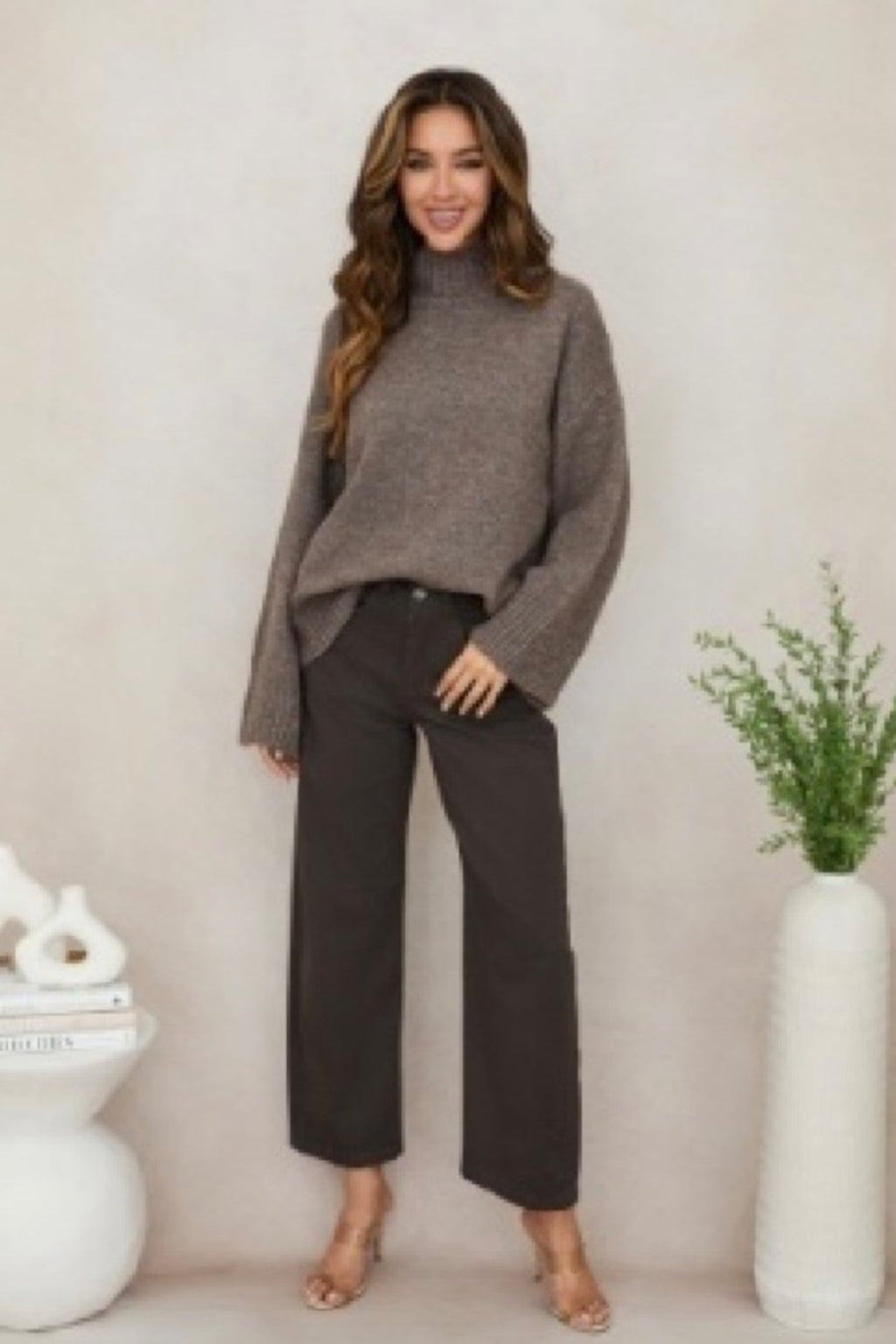 Wide Leg High Waist Barrel Pants