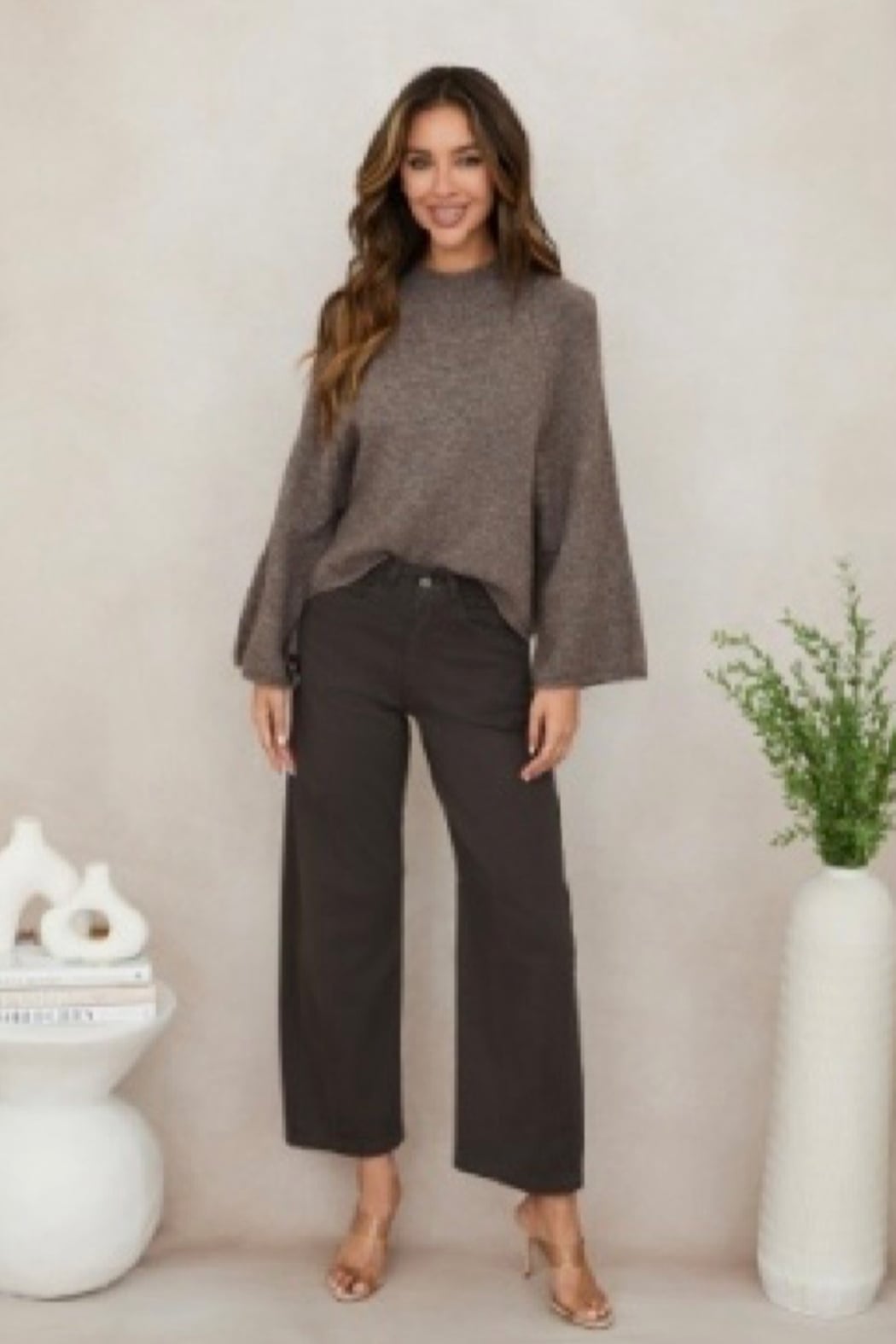 Wide Leg High Waist Barrel Pants