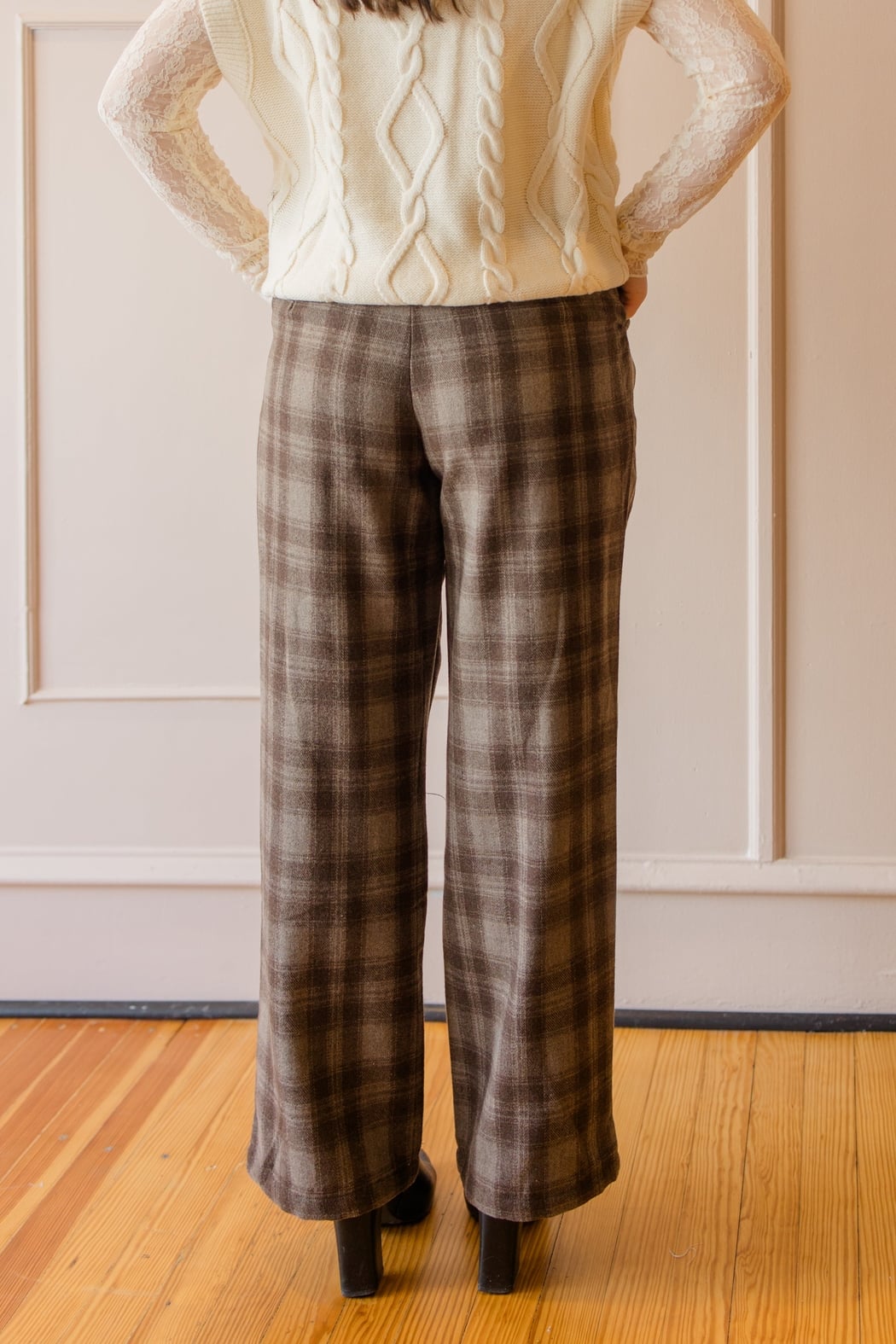 Wide Leg Plaid Pants