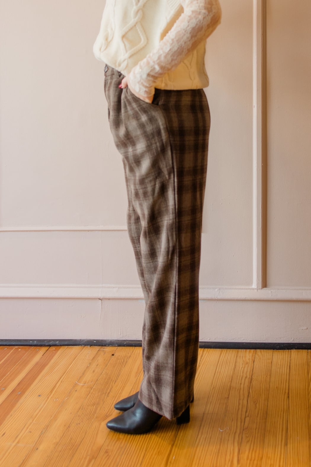 Wide Leg Plaid Pants