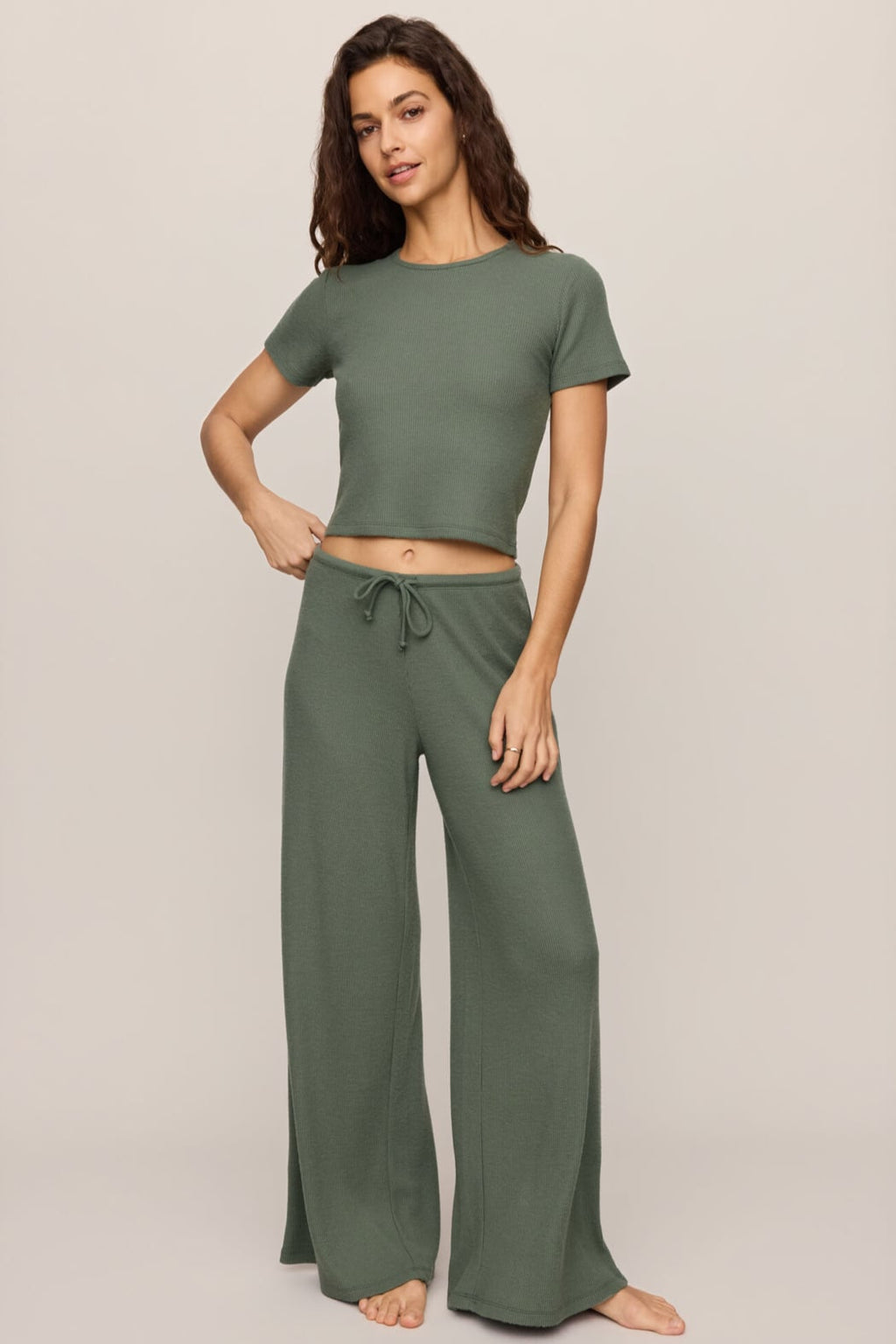 Z Supply Lounge Waffle Pant in Monstera