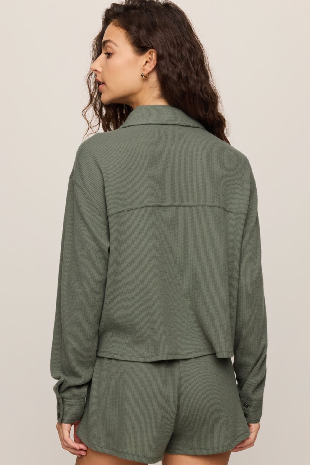 Z Supply Lounge Waffle Shirt in Monstera