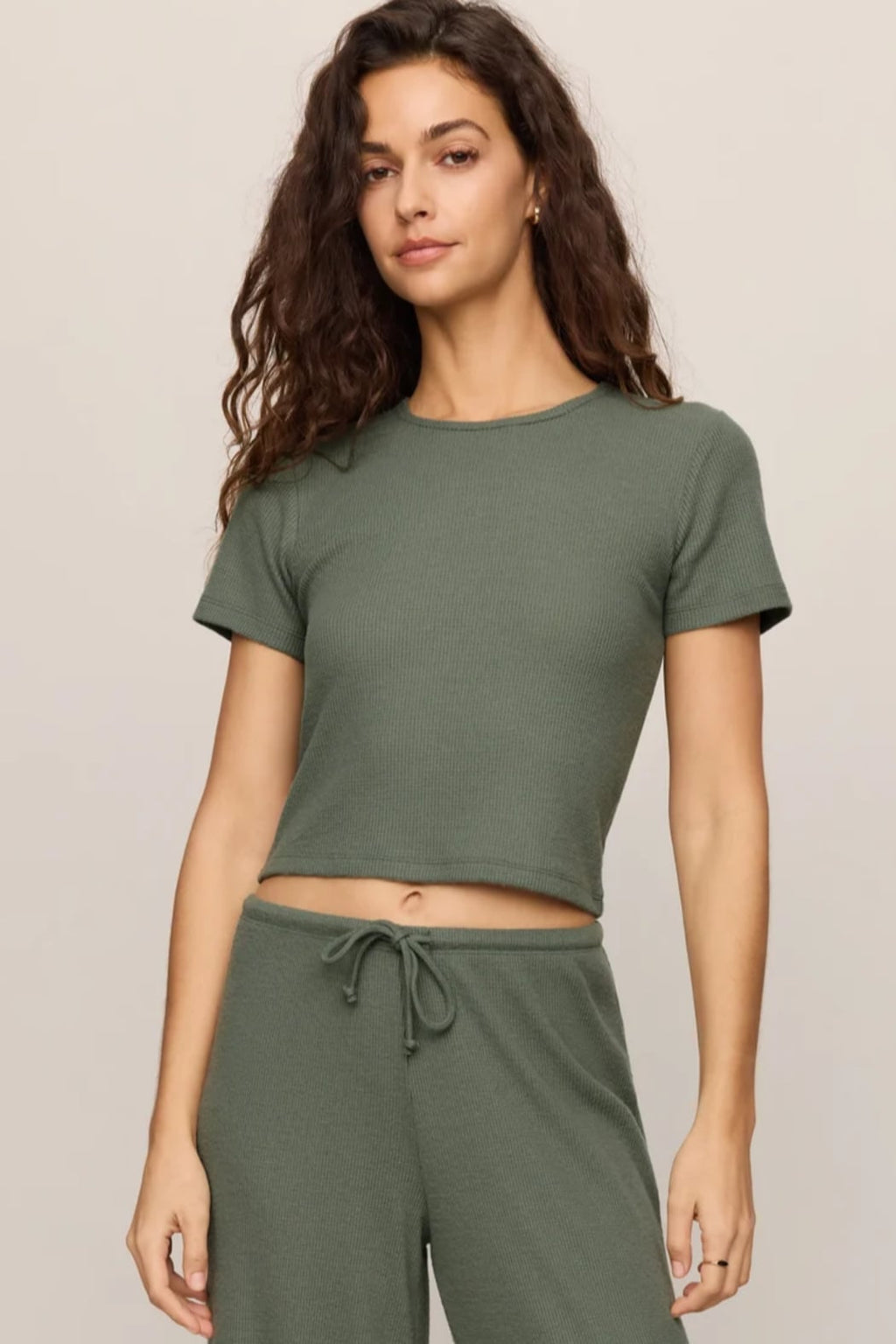 Z Supply Lounge Waffle Tee in Monstera
