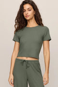 Z Supply Lounge Waffle Tee in Monstera