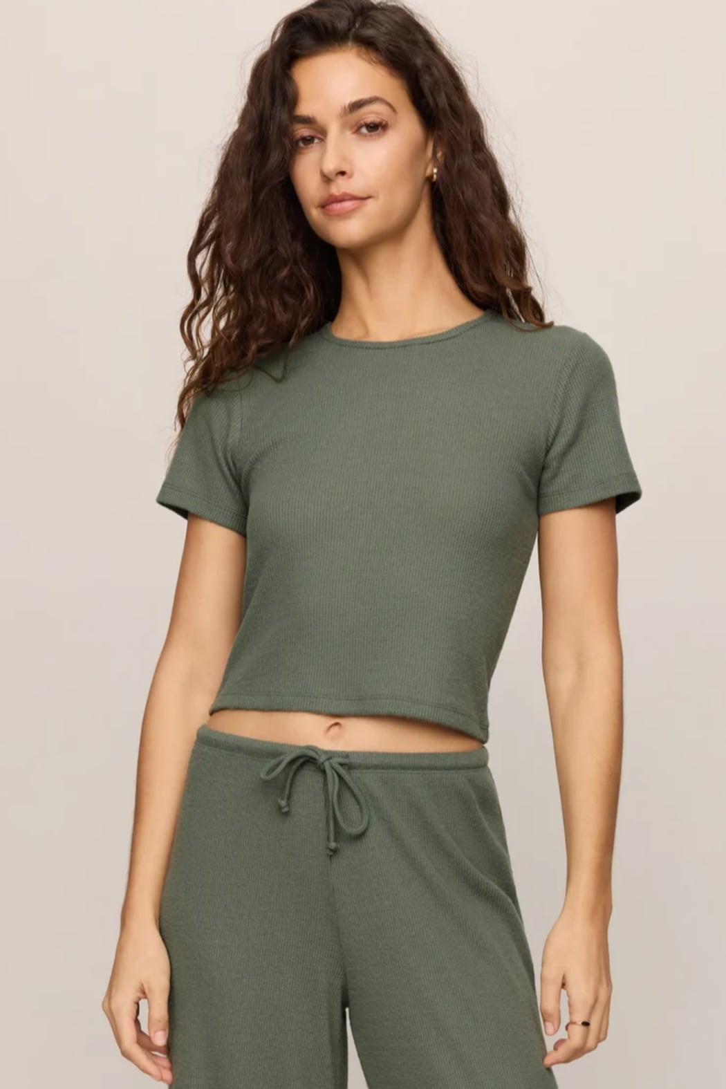 Z Supply Lounge Waffle Tee in Monstera
